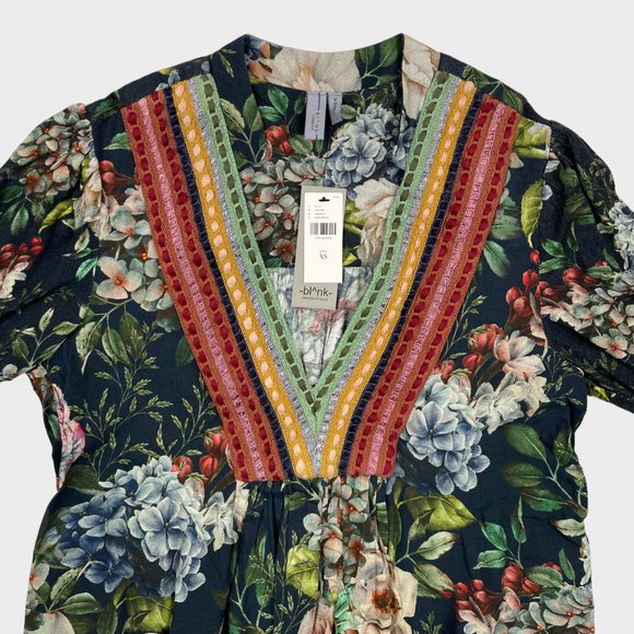 Anthropologie BL-NK Stephanie Long Sleeve Floral Top Blouse Women's Size XS - Picture 4 of 14